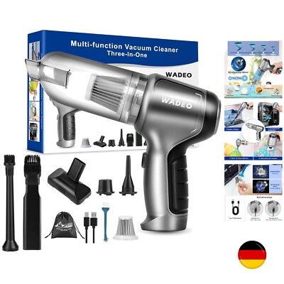 3-in-1 Mini Handheld Vacuum Cleaner, Wireless, 12 KPA Car Vacuum Cleaner, Str...