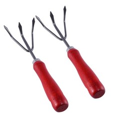 2 PCS Household Gardening Tool Durable Three-tooth Rakes for Outdoor