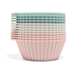 Reusable Silicone Baking Cups Silicone Muffin Liners for Cupcakes, BPA Free, 12