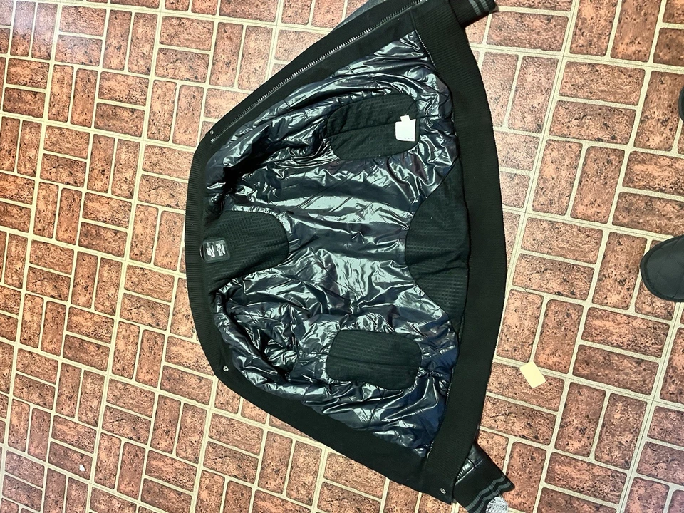 Chaqueta Nike Sportswear Destroyer Negra Lana Cuero Para Hombre Grande Usada De Colección Años 90 Foto 4 de 4