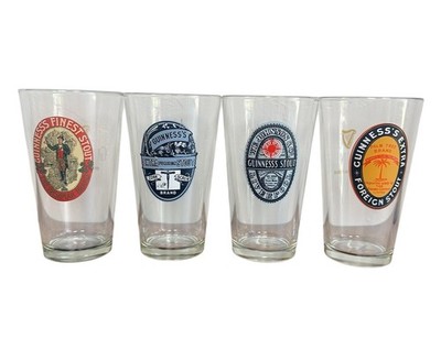 Luminarc Guinness 16 oz. Draught Beer Advertisement Pub Pint Glasses Set Of 4
