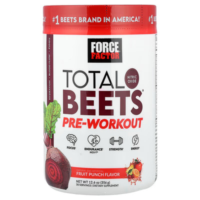 Force Factor, Total Beets , Pre-Workout, Fruit Punch, 12.6 oz (356 g)