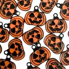 Halloween Pumpkin Black Orange Necklace Earring Bracelet Charms