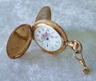 Antique Waltham floral ladies pocket watch Crescent Planet goldfill case As Is