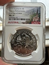 Austria S1.5E Filarmónica de Viena 2023 primer día de emisión MS 70