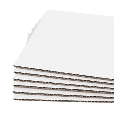 , 50 Pack 11x17 One-Side White Corrugated Cardboard Sheets, Flat Cardboard In...