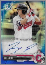 LOGAN ICE 2017 1st Bowman Chrome Blue Refractor  Rookie Prospect Autograph /150