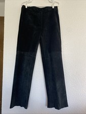 Vintage Co  Eddy Black Suede Leather Riding Pants Size 10 No Hem