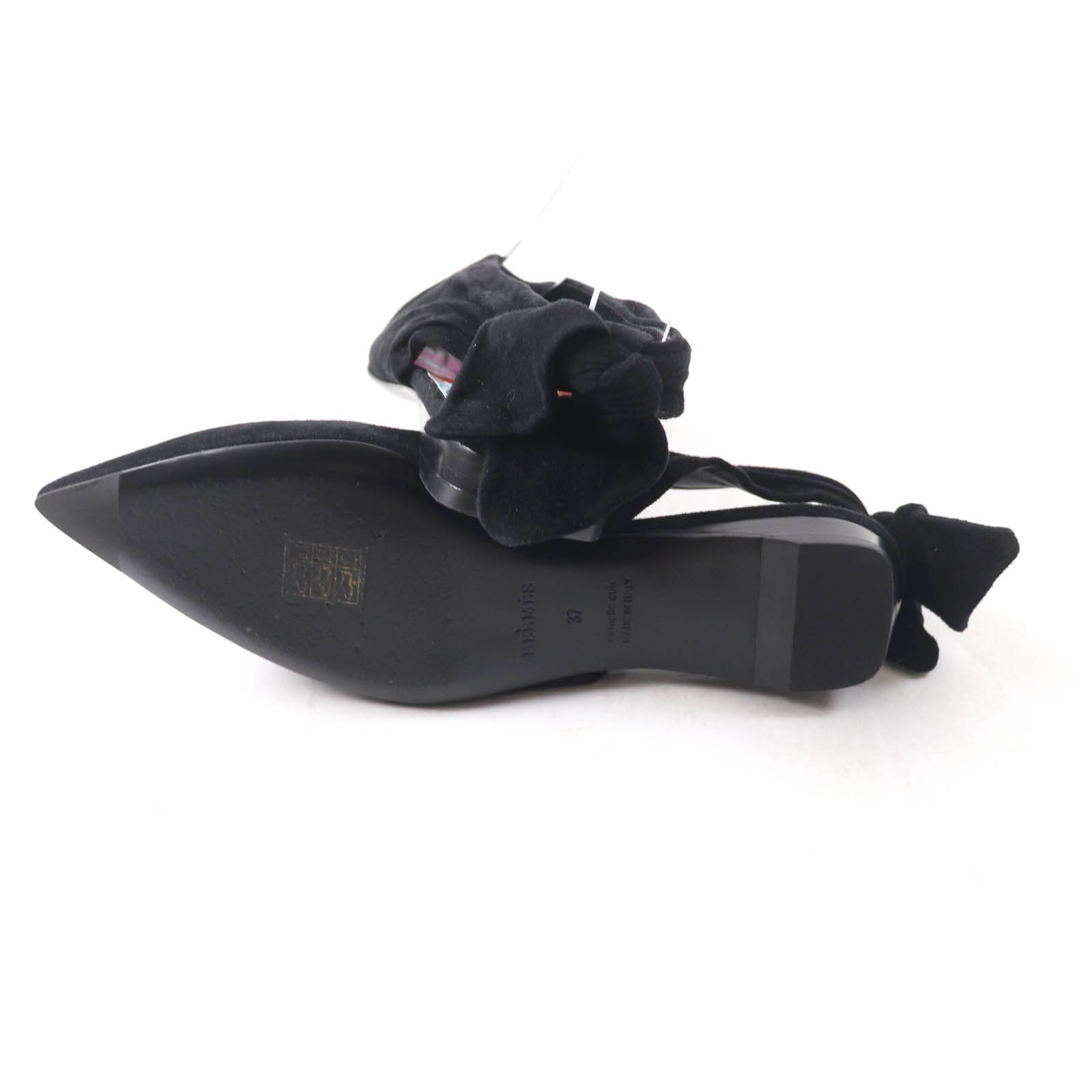 Great HERMES pumps Eva suede leather bow ballet flats black Suede leather Wo... thumbnail 7
