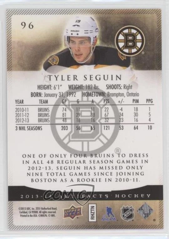 2013-14 Upper Deck Artifacts Tyler Seguin #96 - Image 2 of 2