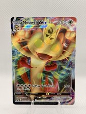 Meowth VMAX SWSH005 Black Star Promo Full Art Holofoil Pokemon TCG Card LP 2020