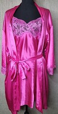 Victoria's Secret Vintage Satin Lace Nightgown Slip Dress w Robe Women's Medium