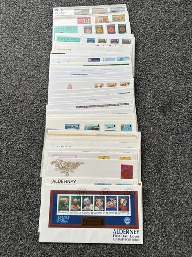 Job Lot of 48 Guernsey First Day Covers & Covers FDC's 1978 - 2006 Lot #N78