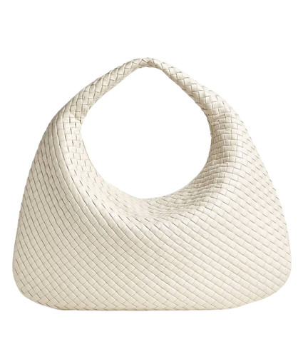 BOTTEGA VENETA Maxi Veneta $9100 Sea Salt Shoulder Bag New & Authentic