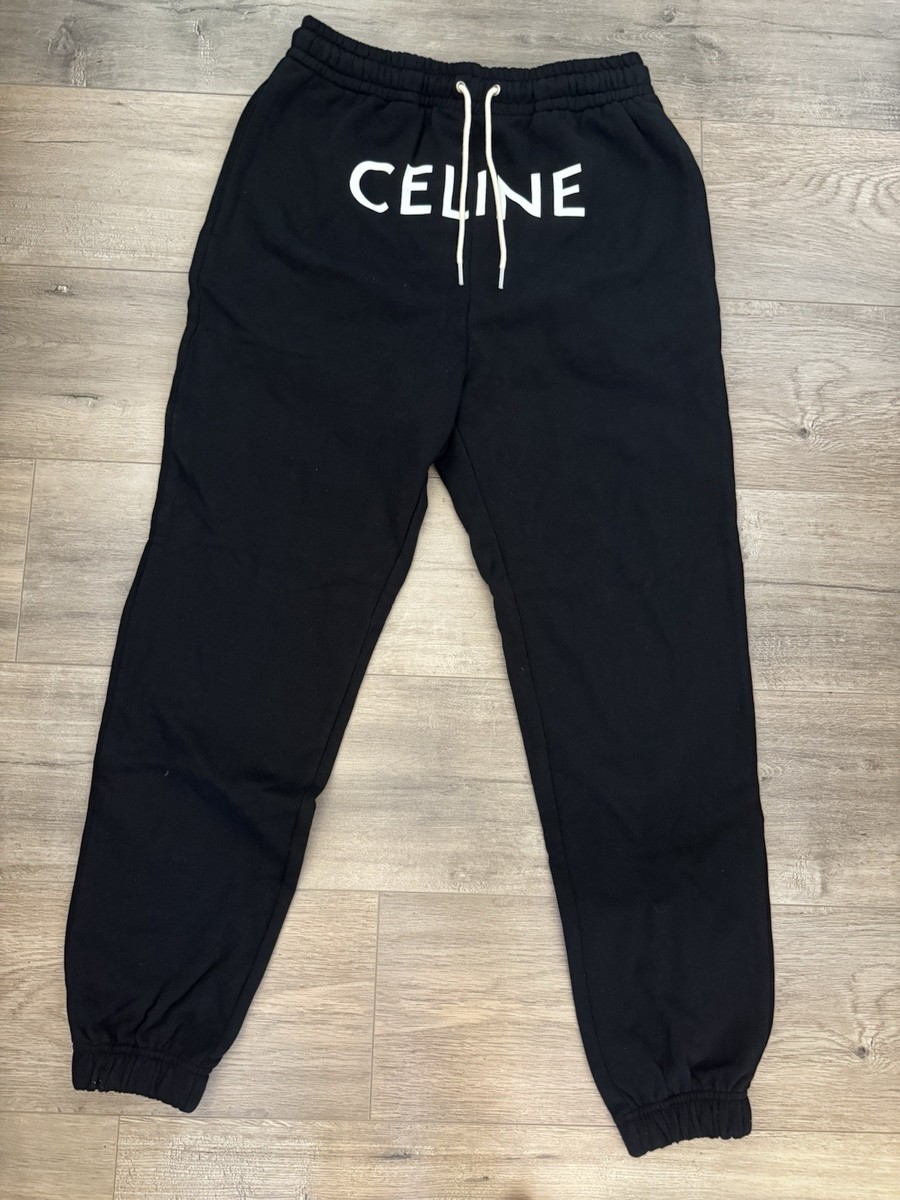 CELINE Loose Logo Track Pants Men's Size Small Sweatpants 'Black