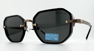Rita Bradley RB8191 Col.01N Sunglasses Black Hexagonal Frame UV400 Luxury Eyewea