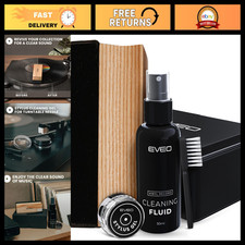 4-in-1 Vinyl Record Cleaning Kit - Premium Cleaner, Velvet Brush, Stylus Gel D