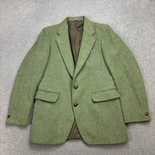 Harris Tweed Jacket Adult 38R Green Hunting Country Outdoor Weave Blazer Men
