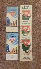 Lot of 5 Vintage 1940s 1950s Conoco Oil Company Road Maps. 
