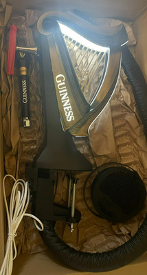 GUINNESS HARP Bier Pumpe/Schrift/Zapfhahn/Mancave Pub sehr seltene Version leuchtet weiß 1