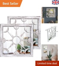 Versatile 12x12 Wall-Mounted Mirrors Set of 2 for Living Room & Garden