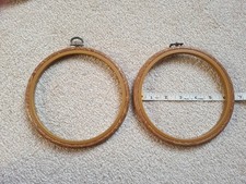 2x Wood Effect Embroidery Hoops 6". Plastic Flexi. Cross Stitch