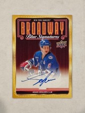2025-26 UD Rangers Centennial #BBS-AG Adam Graves Broadway Blue Signatures