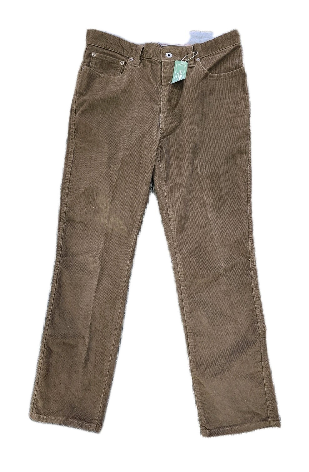Mens LL Bean Brown Corduroy Pants Sz 33x30 NWT Standard Fit
