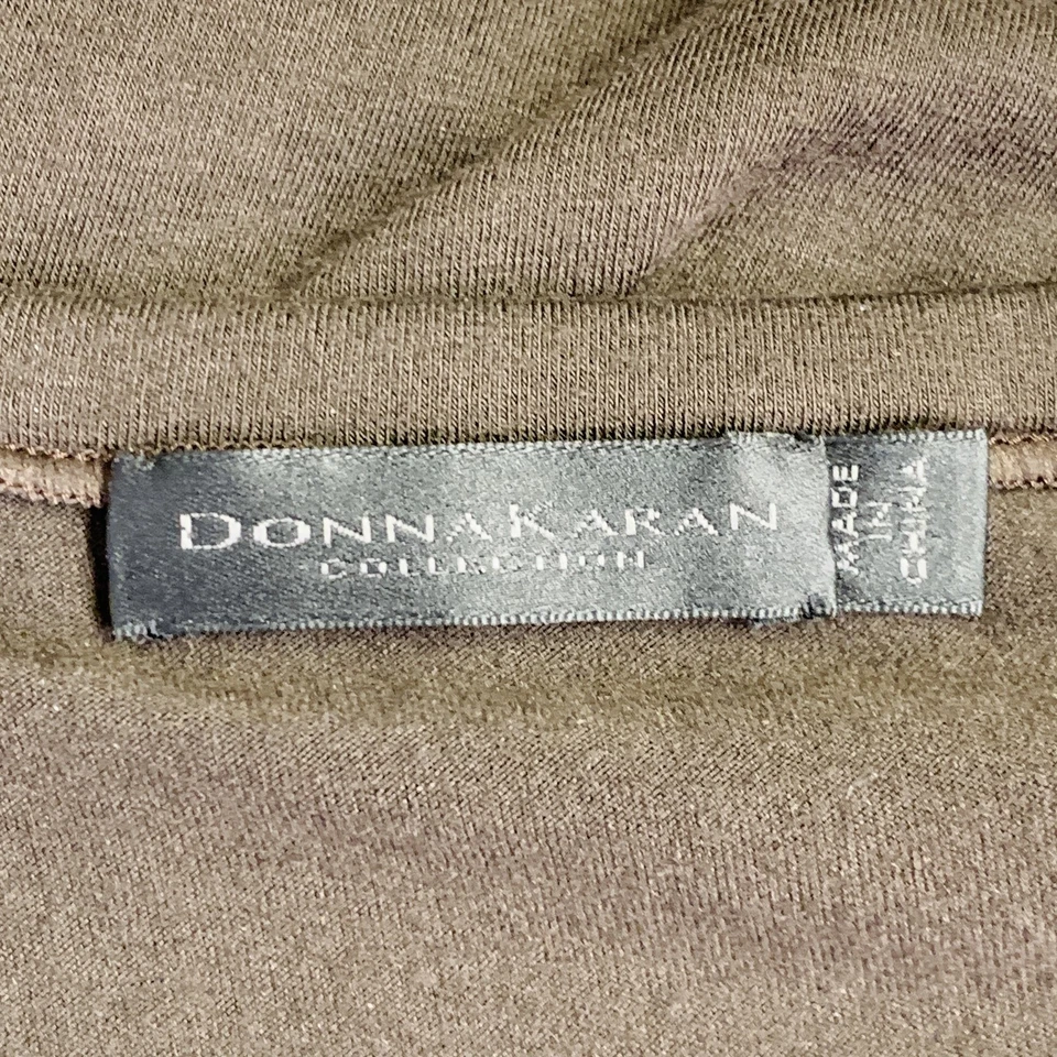DONNA KARAN Talla M Marrón Viscosa Mezcla Fruncido sin Tirantes Novio Vestido - Imagen 4 de 4