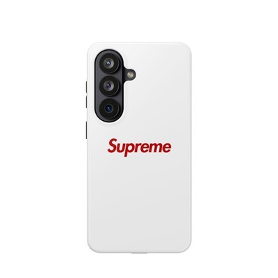 Minimal Red Logo White Phone Case Clean Street Style