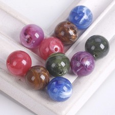 20pcs Round 14mm Resin Plastic Loose Beads For Jewelry Making Bracelet Findings