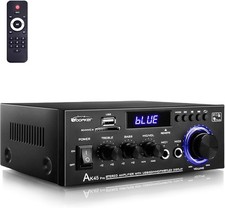 AK45 Pro 400W 2.0 Channel Bluetooth 5.0 Home Stereo Amplifier USB SD RCA MIC US