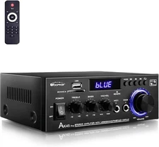 AK45 Pro 400W 2.0 Channel Bluetooth 5.0 Home Stereo Amplifier USB SD RCA MIC US