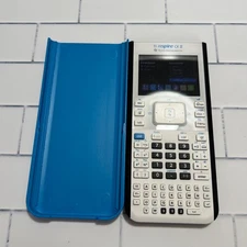 TI Nspire CX II Calculator White Blue Cover No Charger