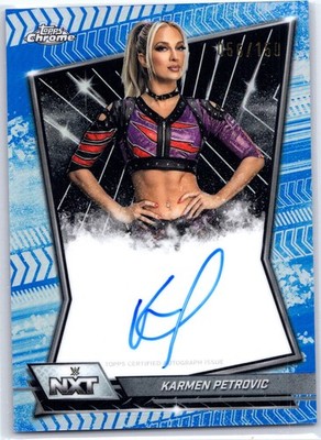 2026 Topps Chrome WWE Karmen Petrovic NXT Auto Blue /150