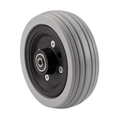 Wheelchair Caster Assembly, Flat Free, Grey Ribbed Tire, 6'' x 2'', TAGC1762