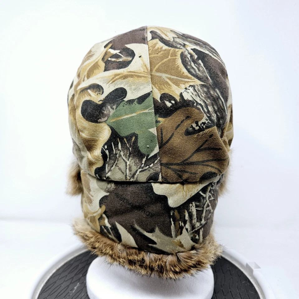 VTG Crown Cap Fur Trim Nylon Lining Trapper Hunting Camouflage Hat Size Large - Image 4 of 4