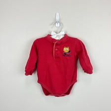 Vintage OshKosh B'gosh Ribbed Red Owl Bodysuit Baby Boy 6-9 Months