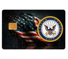 USN NAVY UNITED STATES FLAG CREDIT DEBIT CARD SKIN COVER STICKER 1PC