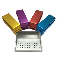 30 Holes  Dental Burs Holder Block Disinfection Box Autoclave Aluminium 5 colors