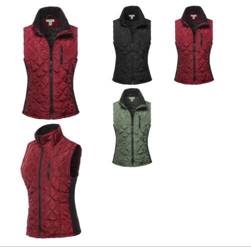 FashionOutfit Casual Quilted 2 Tone Vest - Picture 1 of 19
