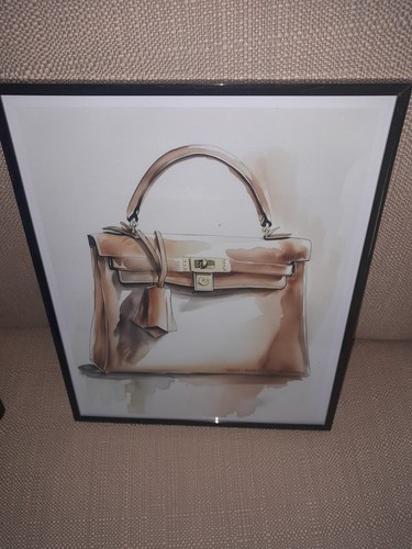 PAIR OF WALL HANGINGS OF LOUIS VUITTON AND HERMES HAND BAGS - Picture 3 of 4