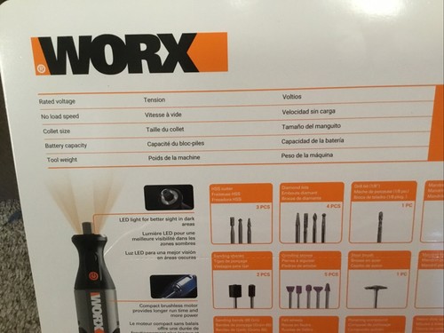 WORX WX106L 8V CORDLESS ROTARY TOOL USB TYPE-C+129 PC. ACCESSORY KIT In Hand - Picture 2 of 10