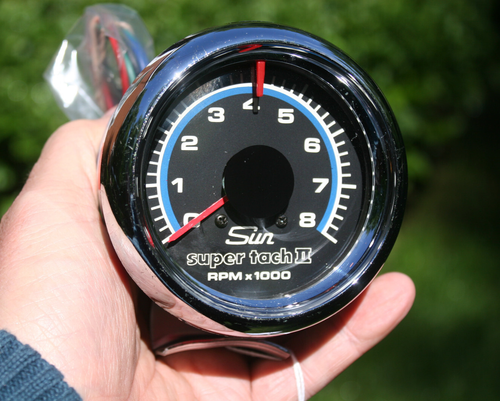 Sun Super Tach II Blueline 8K 8000 RPM Vintage Tachometer Stars & Stripes - #615 - Picture 2 of 16
