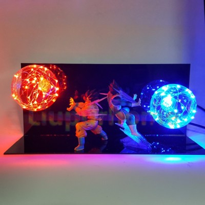 New RARE Dragon Ball Z Super Saiya GOKU Crystal Balls Set Led Light Lamp Power