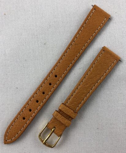 Bracelet de montre pour femme en cuir marron clair Kreisler véritable peau de porc 13 mm marron clair W102 - Photo 1/3