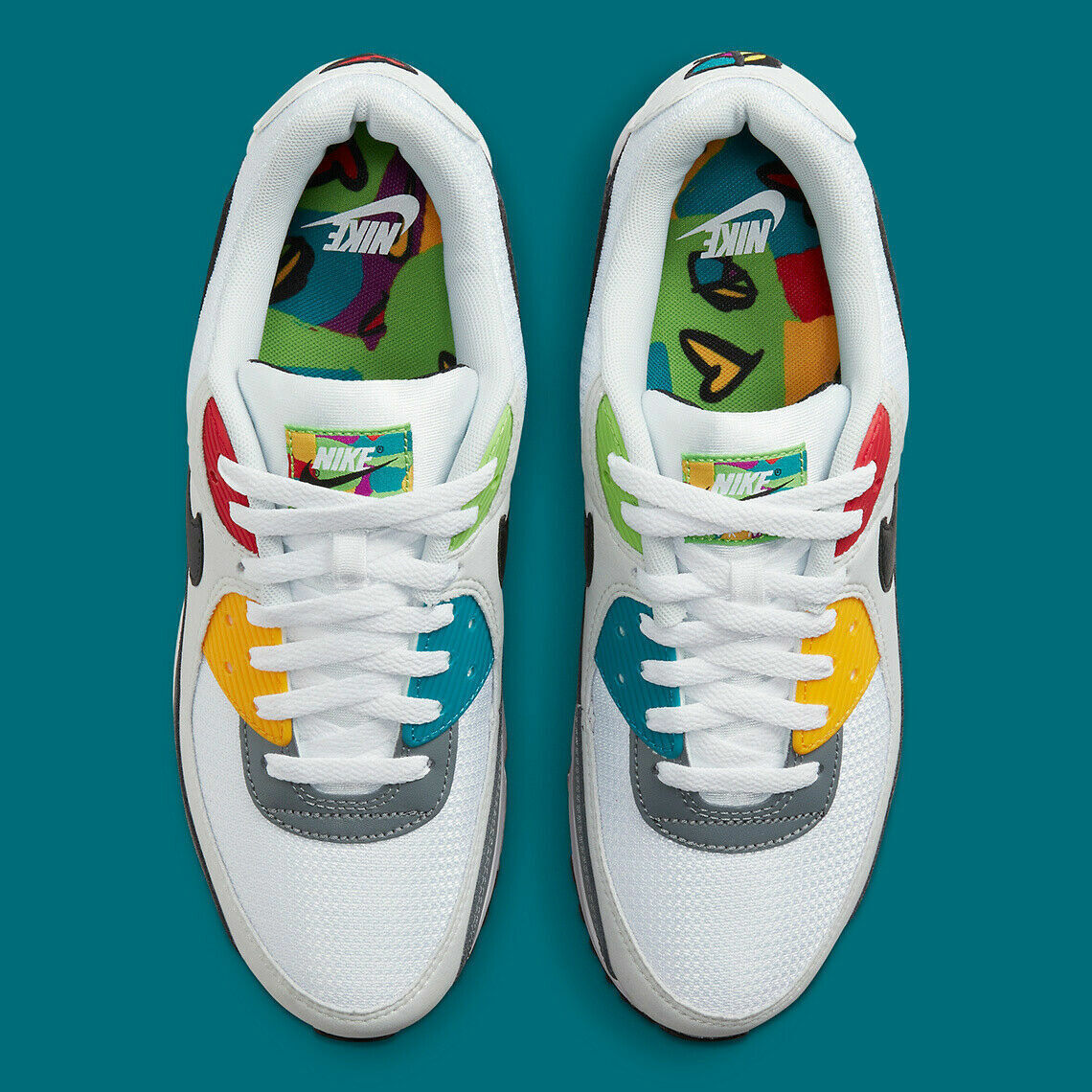 NIKE AIR MAX 90 Peace & Love Swoosh White Black Red Photon DM8151 1Men Gym Shoes — product photo 3 of 6