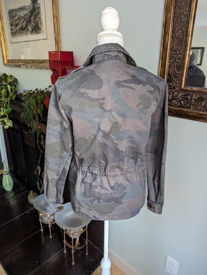 Zadig & Voltaire Women's Small Kayak Camo Print Military Jacket Sleeve