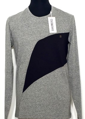 Dirk Bikkembergs Sweater Long Sleeve Longsleeve Shirt Gray Black New Tag
