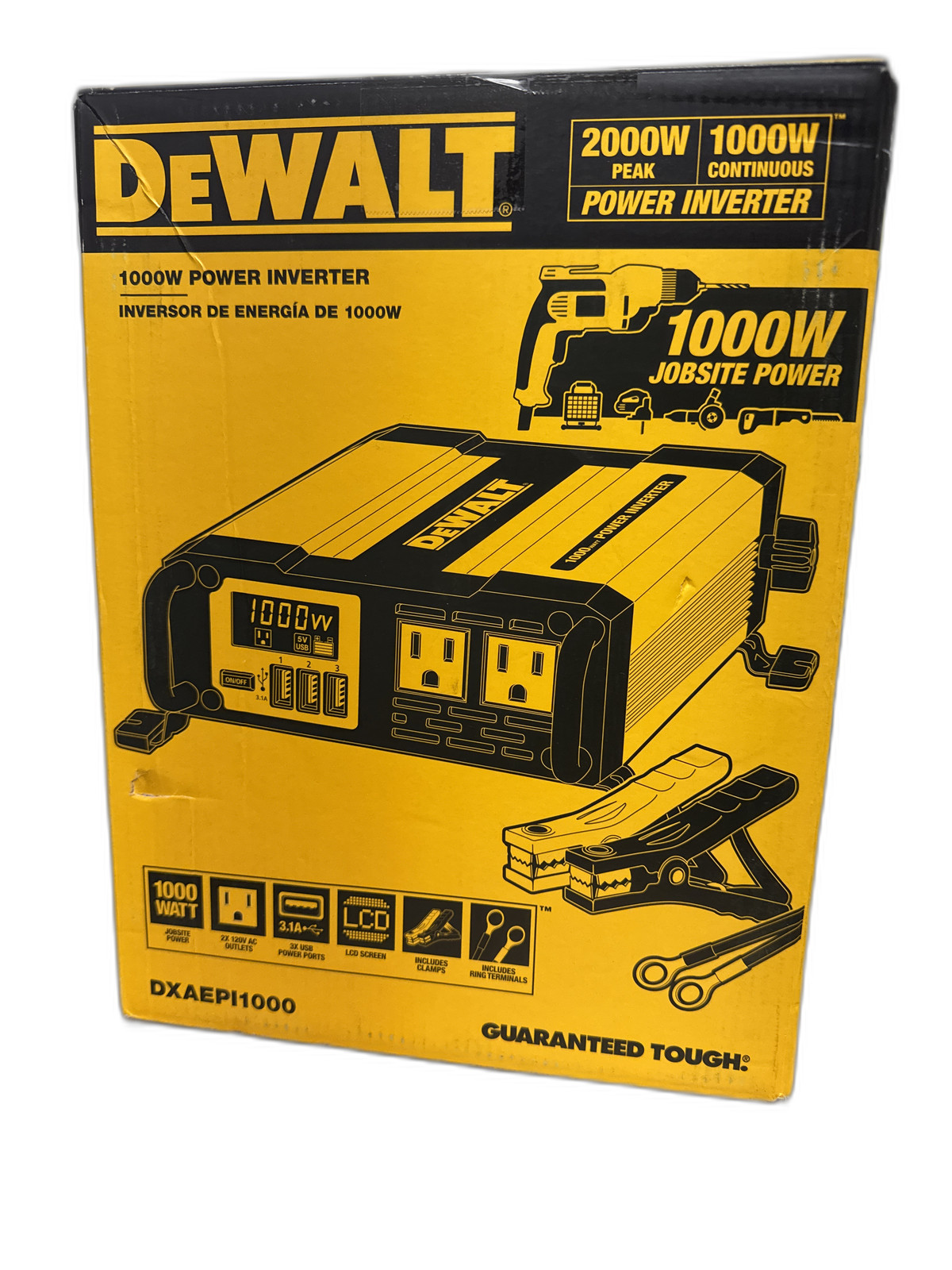 DEWALT 1000-Watt Portable Car Power Inverter with Triple USB Ports